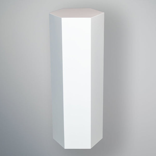 White Wooden Hexagon Plinths - Premier Woodshop